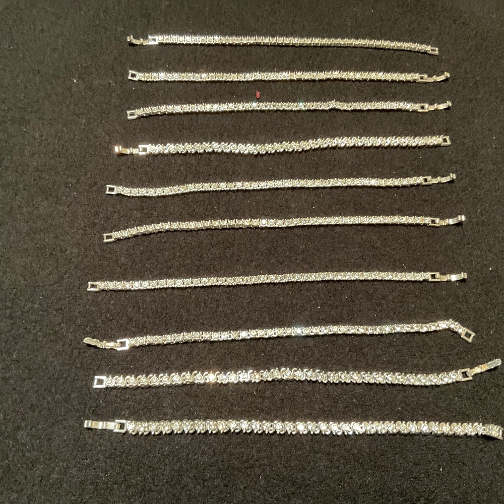 All 10  rhinestone bracelets lot, Great resale